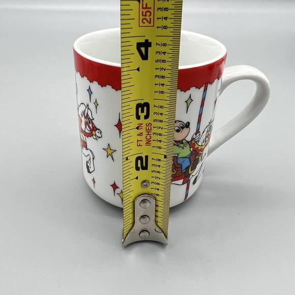 VTG Walt Disney Prod. Mug Porcelain Japan Mickey Mouse Donald Minnie Carousel LN - Picture 7 of 8